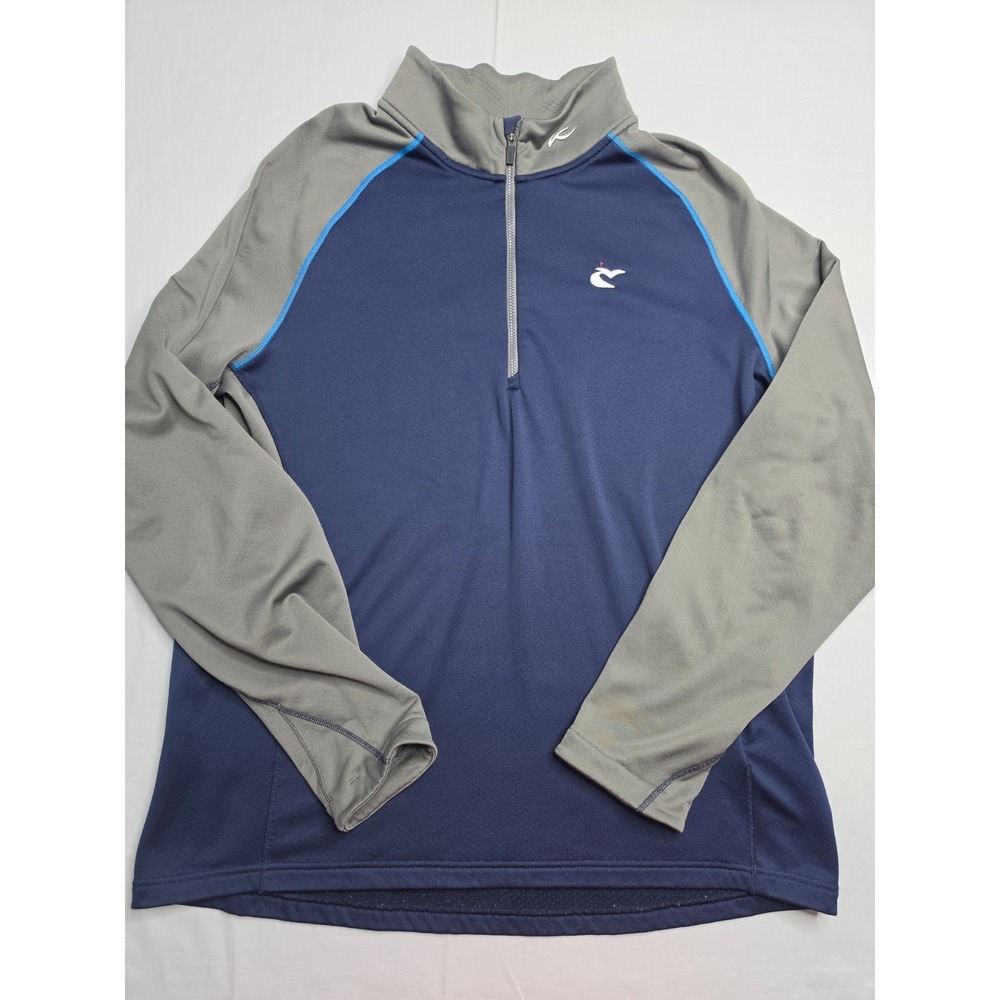 KJUS Sweatshirt Mens 56/2XL Gray Blue Raglan Sleeve Quarter-Zip Performance Golf